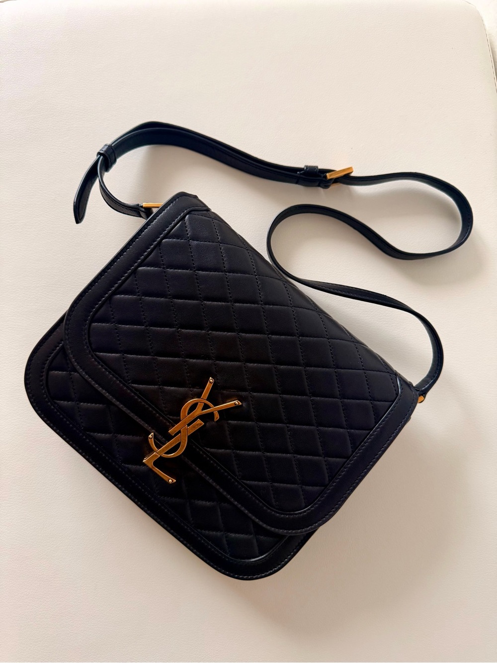 Saint Laurent *NEW* Lambskin Leather Black Crossbody Bag with Dust Cover